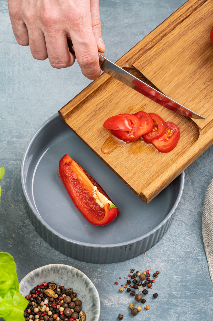 Разделочная доска Ветка длинная с лотком