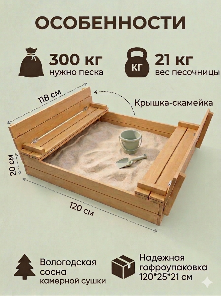 Песочница размеры