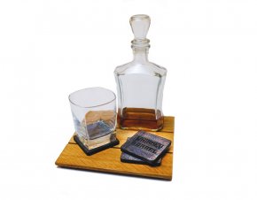 Подставка под стакан, набор из 3 штук, морёный дуб