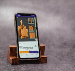 Подставка под телефон светлая, дуб