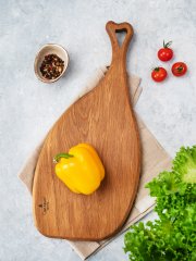 Доска разделочная из цельного дуба Бекон большая 40*19 см