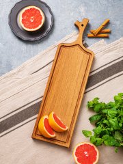 Доска кухонная Ветка лозы длинная 44*13 см, цельный дуб